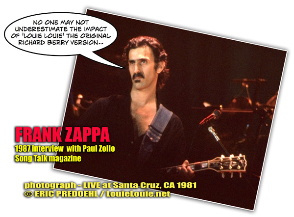 Frank Zappa photograph © Eric Predoehl / LouieLouie.net