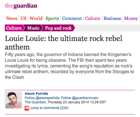 The Guardian on LOUIE LOUIE!