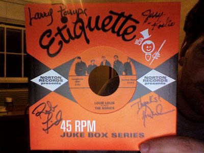 autographed SONICS 45 single - pretty cool, eh?