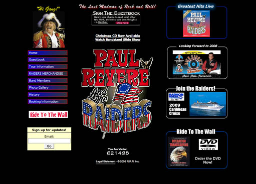 Paul Revere & the Raiders - webpage